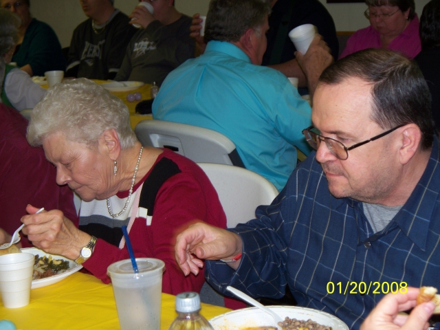 Its always fun to sit around and fellowship with folks.  Another photo of folks at Raimund Heights on March 8, 2001. 
