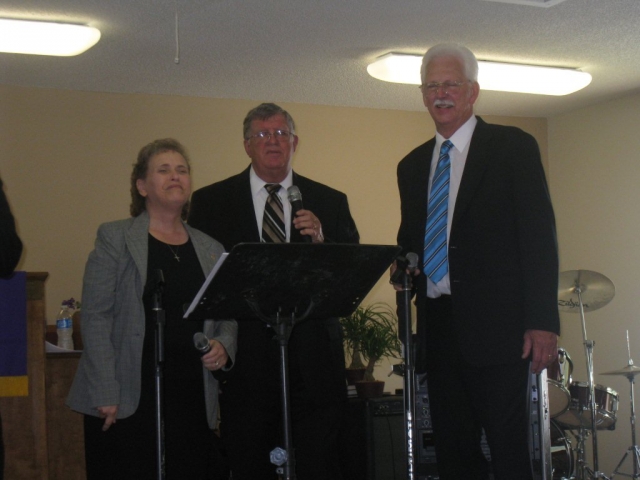 Enjoying the singing at Stewarts Chapel on April 17, 2011