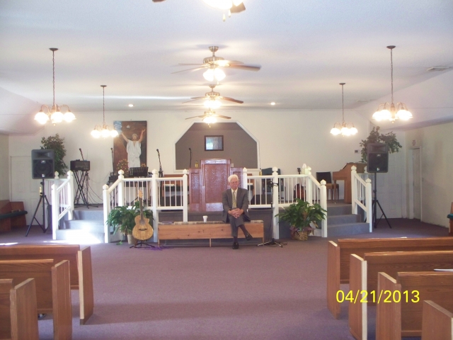 A picture taken of the auditorium of Little Vine Baptist Church where we had a wonderful day!
