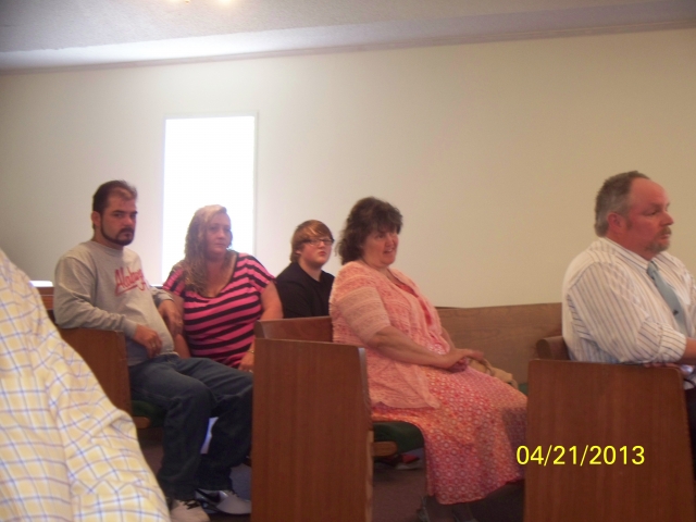 A portion of the congregation at Little Vine Baptist Church on April 21, 2013